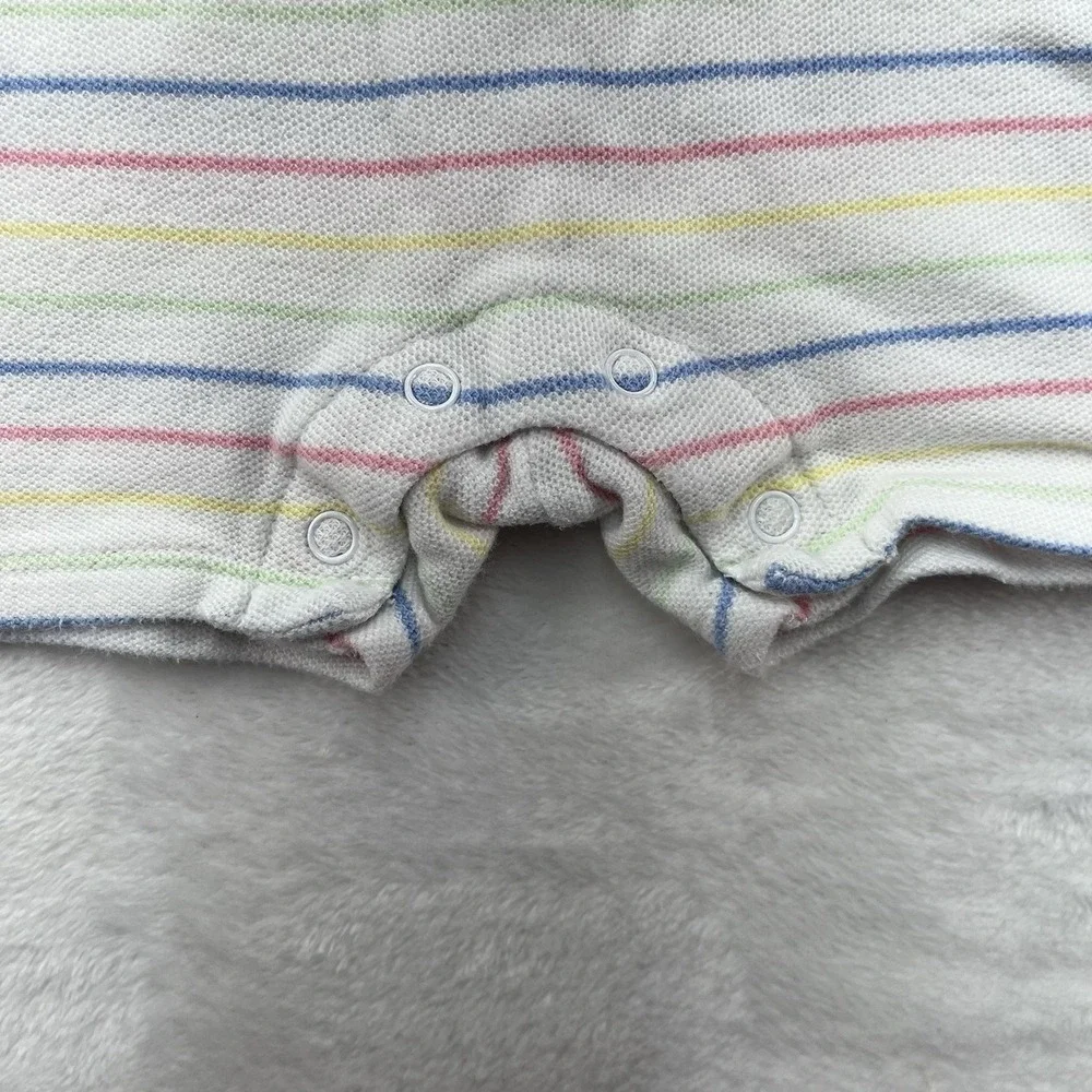Janie and Jack Striped Romper Baby Boy 0-3m Cotton Pocket Preppy Coastal Summer